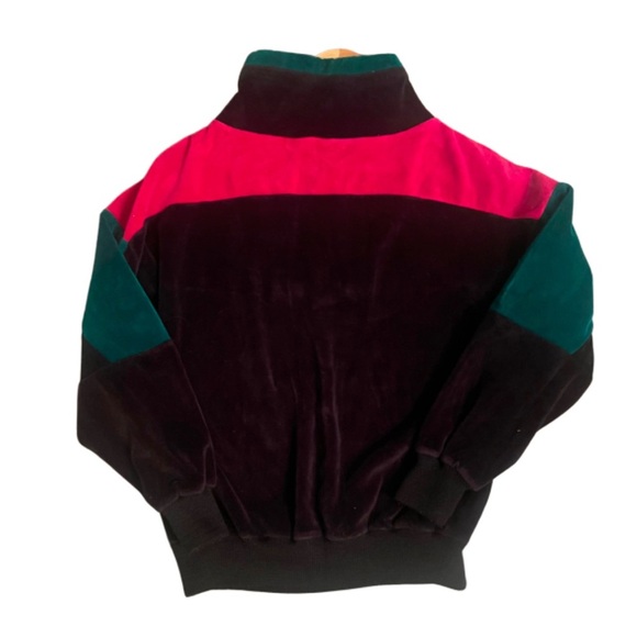 Vintage 1980s Tundra Canada Velour 1/4 Zip M Retro Ski Color Block - Picture 2 of 5